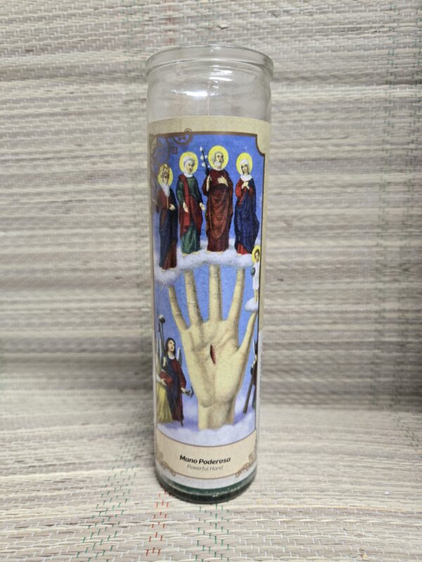 Vela Mano Poderosa label